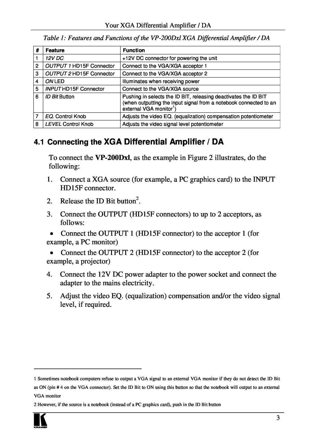 Kramer Electronics VP-200Dxl user manual wp t, O tp, aIT s 