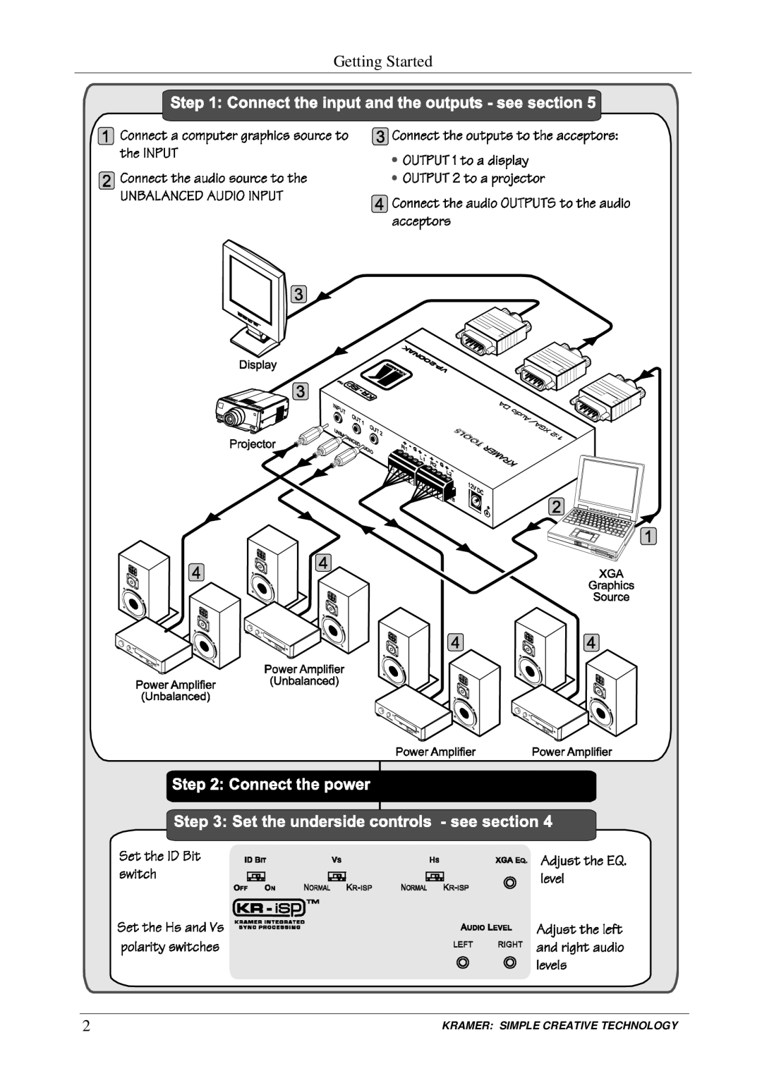 Kramer Electronics VP-200NAK user manual Getting Started 