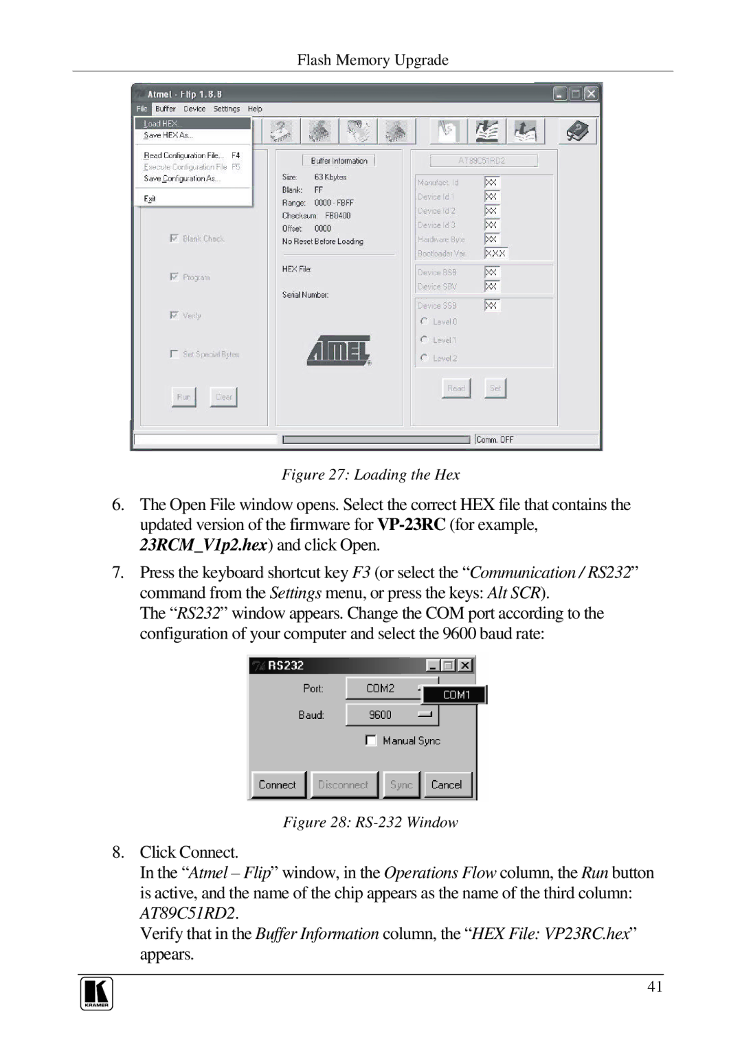 Kramer Electronics VP-23RC user manual Loading the Hex 