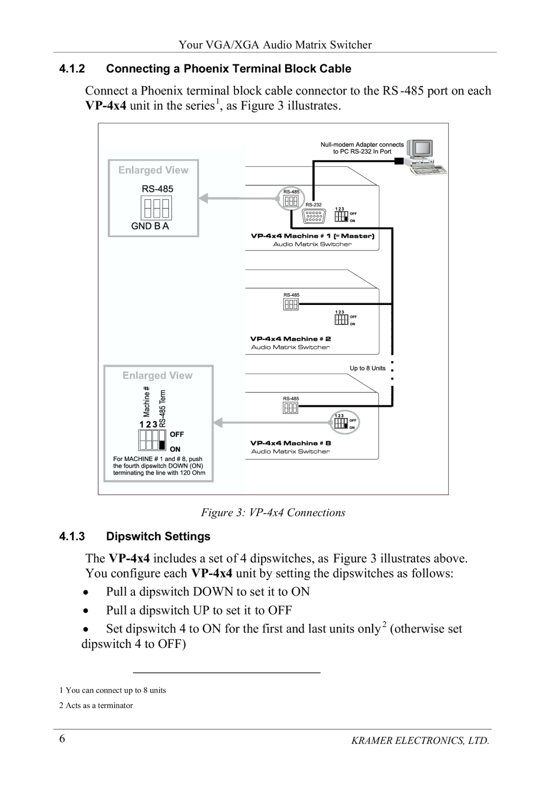 Kramer Electronics VP-4x4 manual 3XOODGLSVZLWFK21WRVHWLWWR21, 3XOODGLSVZLWFK83WRVHWLWWR2, GLSVZLWFKWR2 