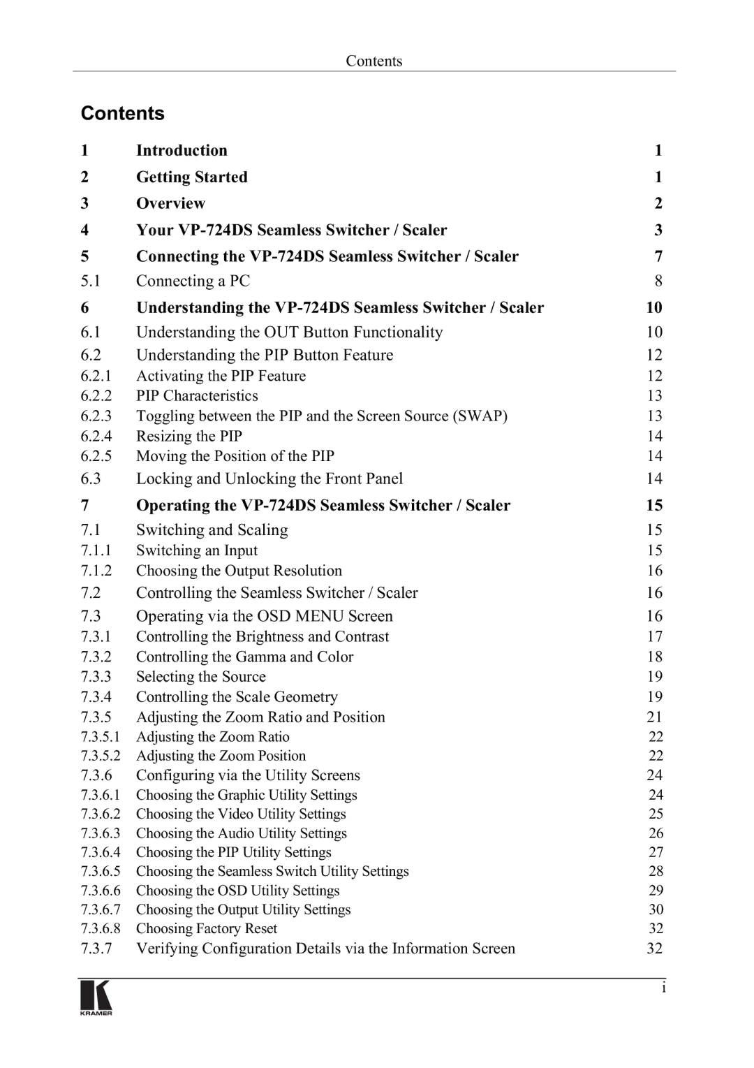 Kramer Electronics VP-724DS manual Rqwhqwv 