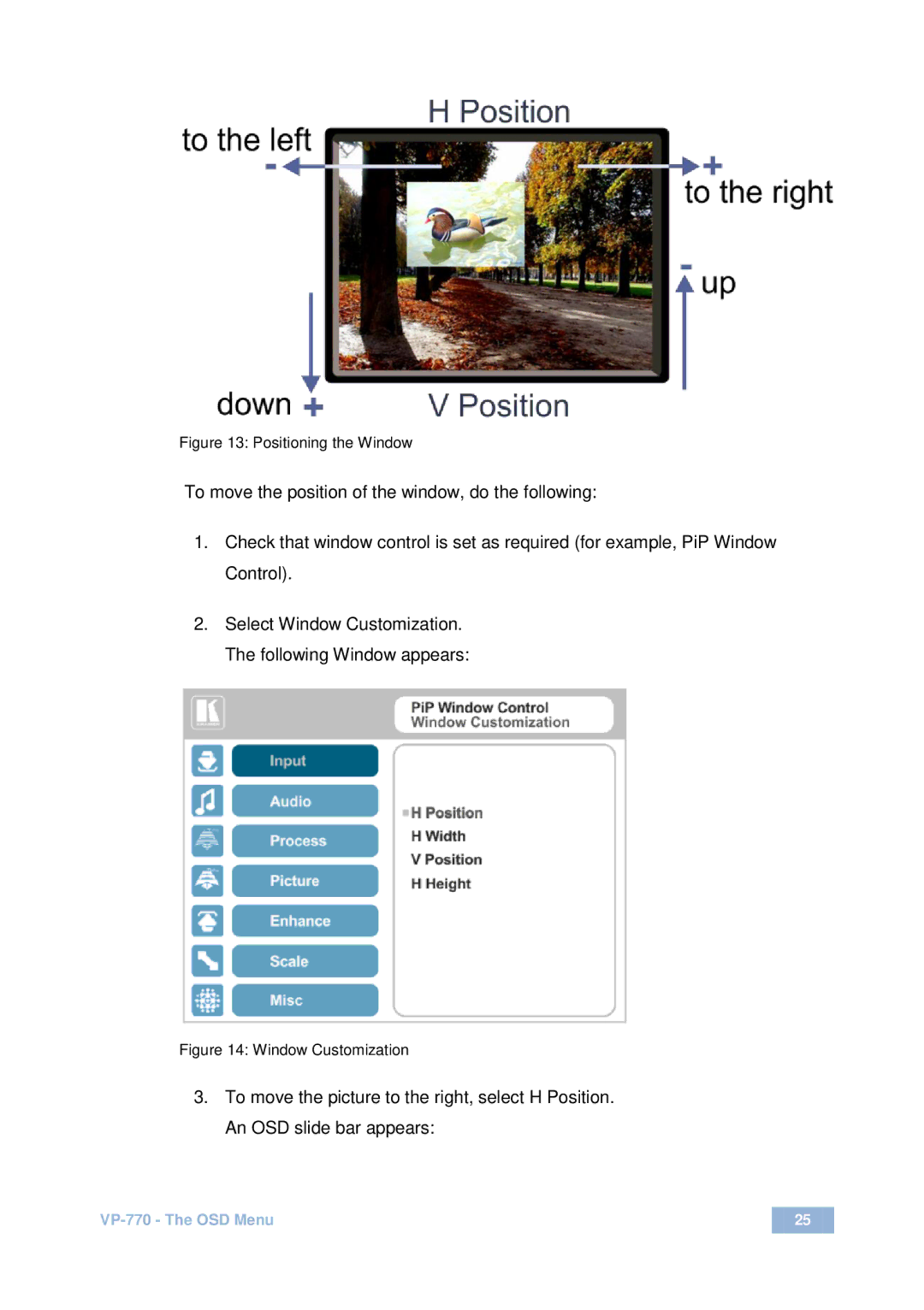 Kramer Electronics VP-770 user manual Select Window Customization. The following Window appears 