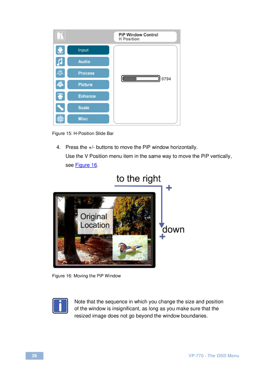 Kramer Electronics VP-770 user manual Resized image does not go beyond the window boundaries 