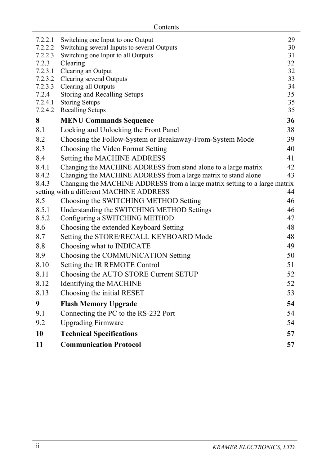 Kramer Electronics VS-1616V manual 018&RPPDQGV6HTXHQFH, 6HWWLQJWKH0$&+,1$566, GHQWLI\LQJWKH0$&+,1 