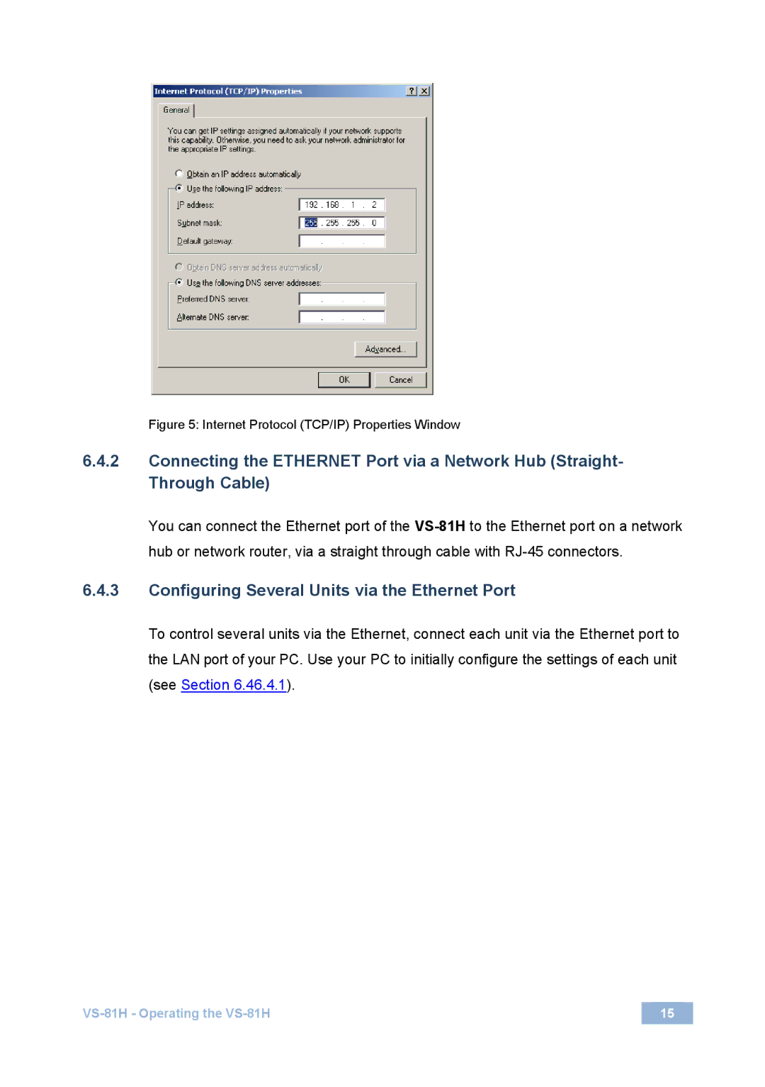 Kramer Electronics VS-81H user manual Configuring Several Units via the Ethernet Port 