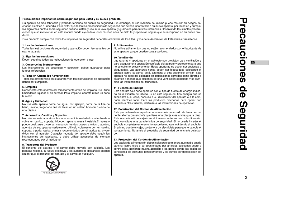 Kreisen KR-270T owner manual Precauciones de Seguridad 