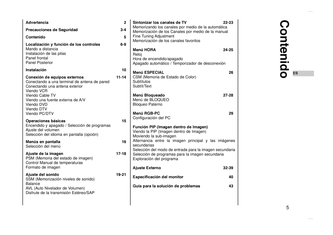 Kreisen KR-270T owner manual Contenido 