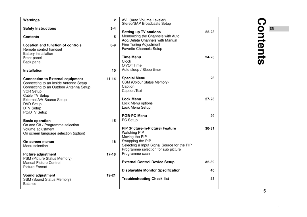 Kreisen KR-270T owner manual Contents 