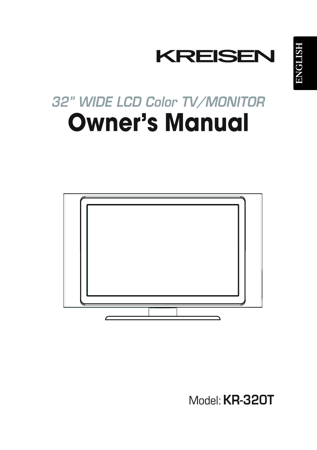 Kreisen KR-320T owner manual Wide LCD Color TV/MONITOR 