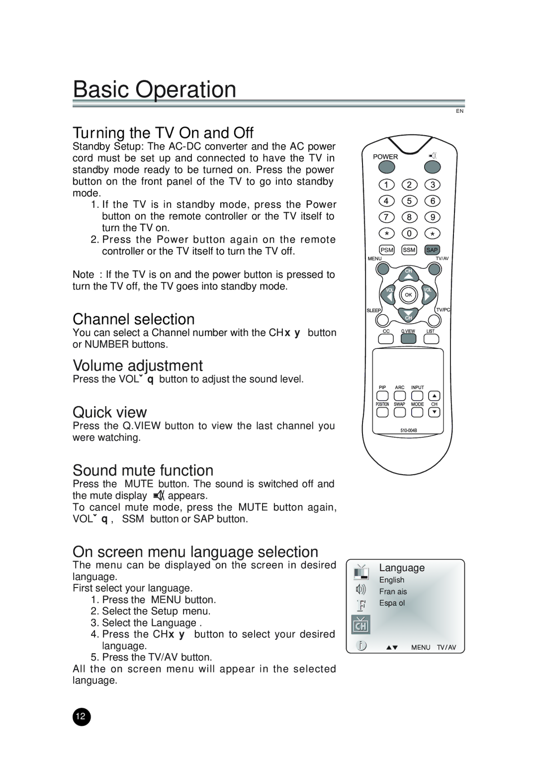 Kreisen KR-320T owner manual Basic Operation 