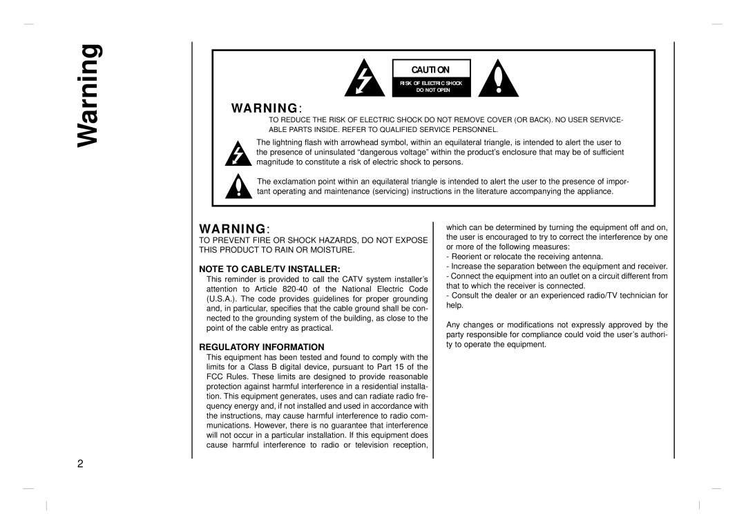 Kreisen KR-370T owner manual Regulatory Information 