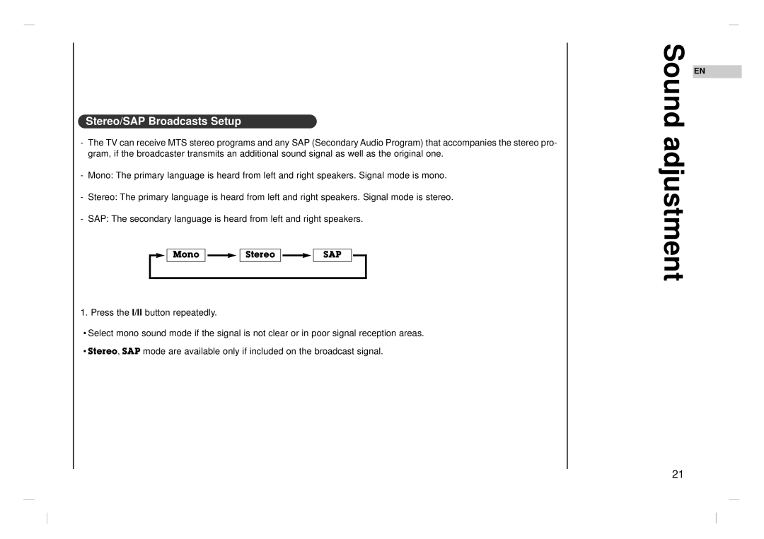 Kreisen KR-370T owner manual Stereo/SAP Broadcasts Setup 