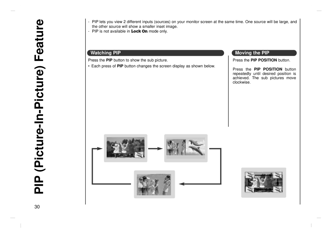 Kreisen KR-370T owner manual Feature, PIP Picture-In-Picture, Watching PIP, Moving the PIP 