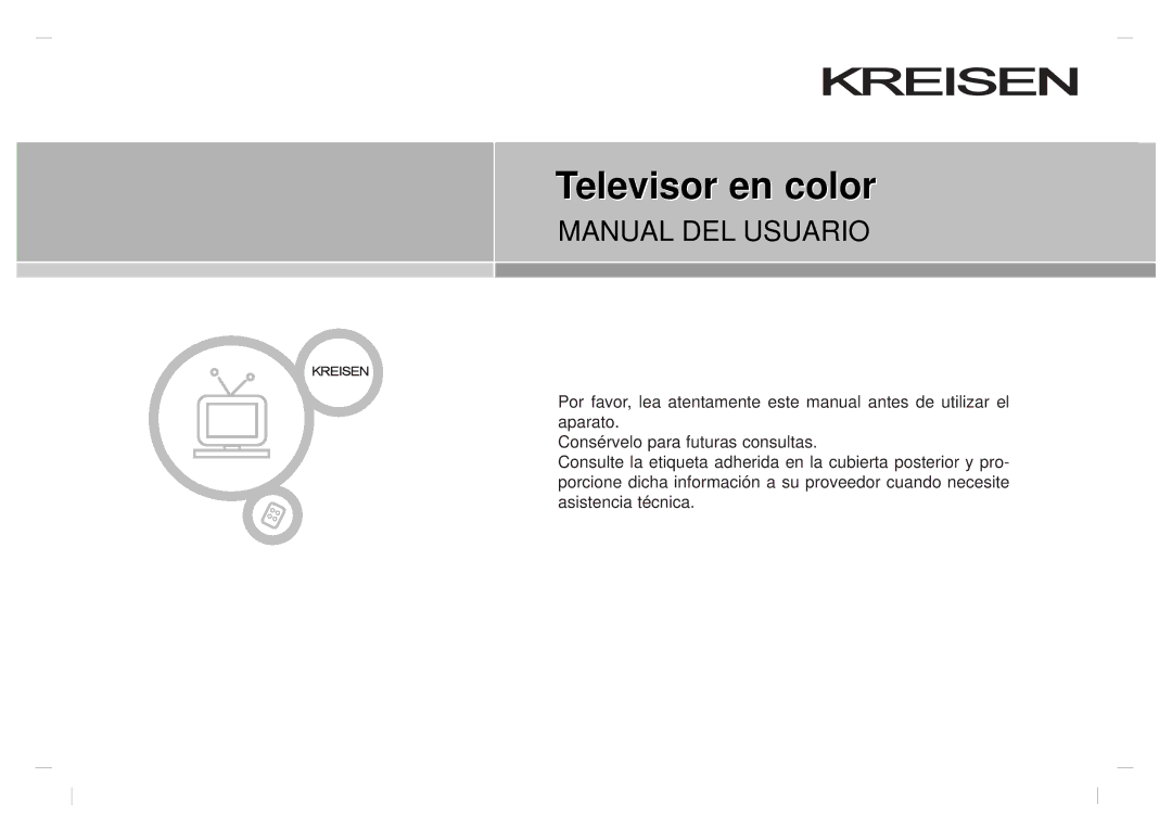 Kreisen KR-370T owner manual Televisor en colorlor 