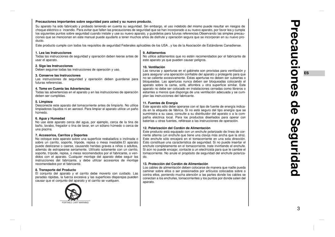 Kreisen KR-370T owner manual Precauciones de Seguridad 