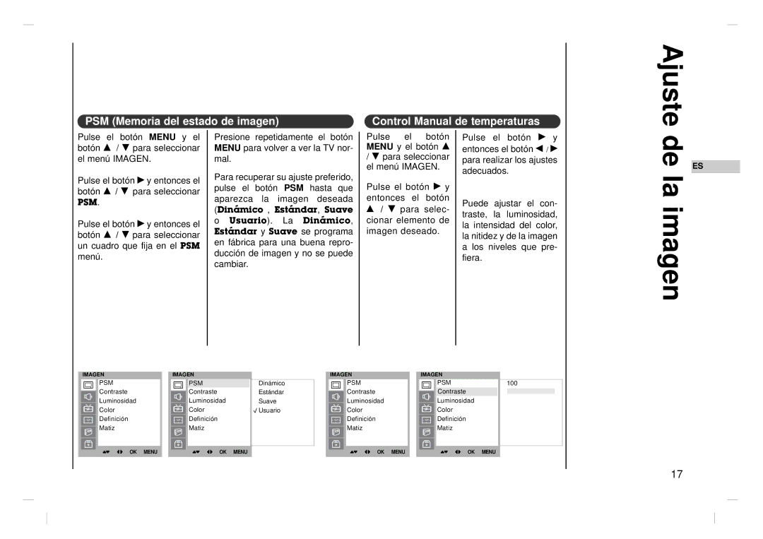 Kreisen KR-370T owner manual Ajuste, De la imagen 