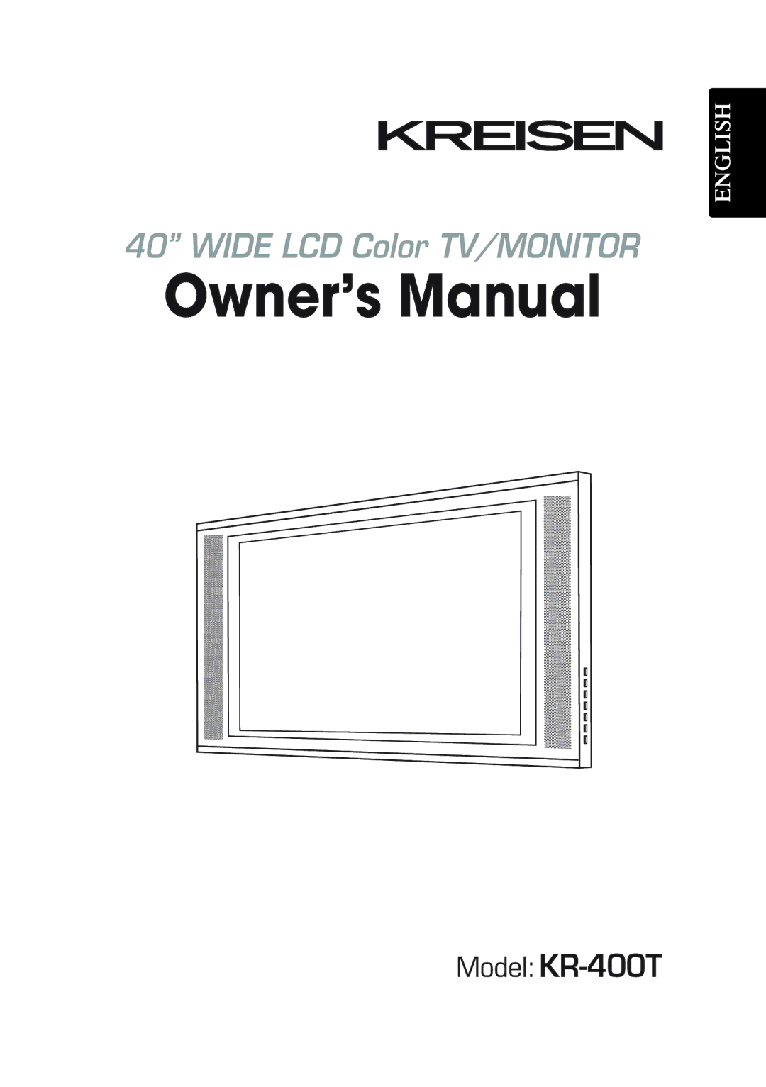 Kreisen KR-400T owner manual Wide LCD Color TV/MONITOR 