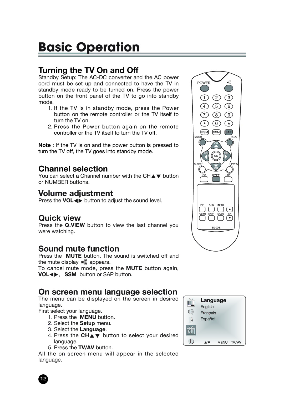 Kreisen LT-30FMP owner manual Basic Operation 