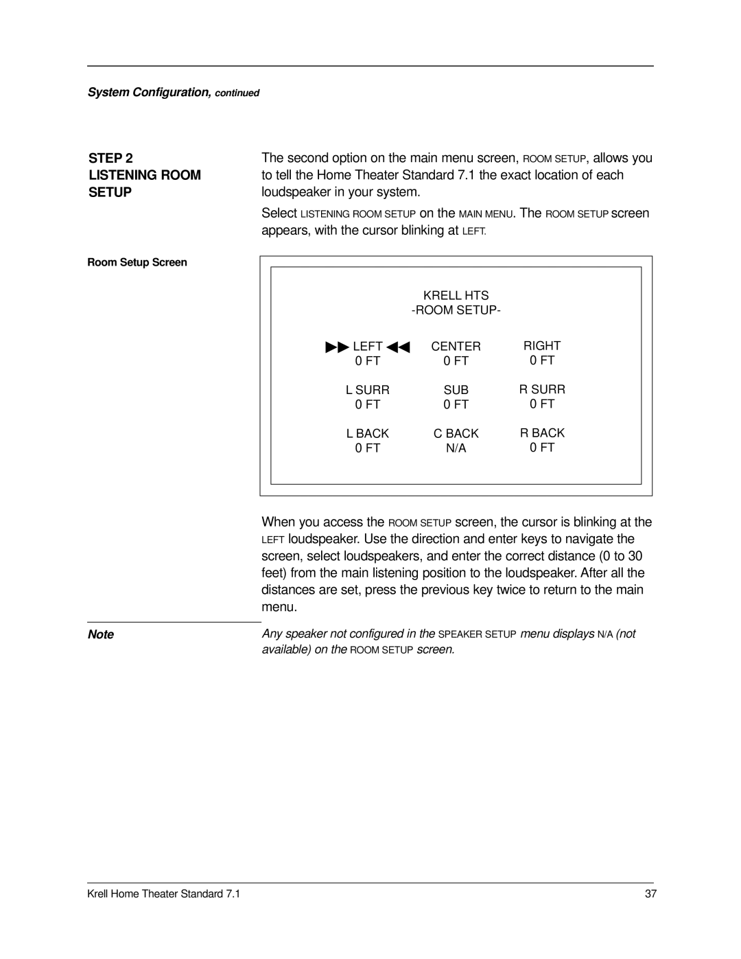 Krell Industries 7.1 manual Appears, with the cursor blinking at Left, Menu 