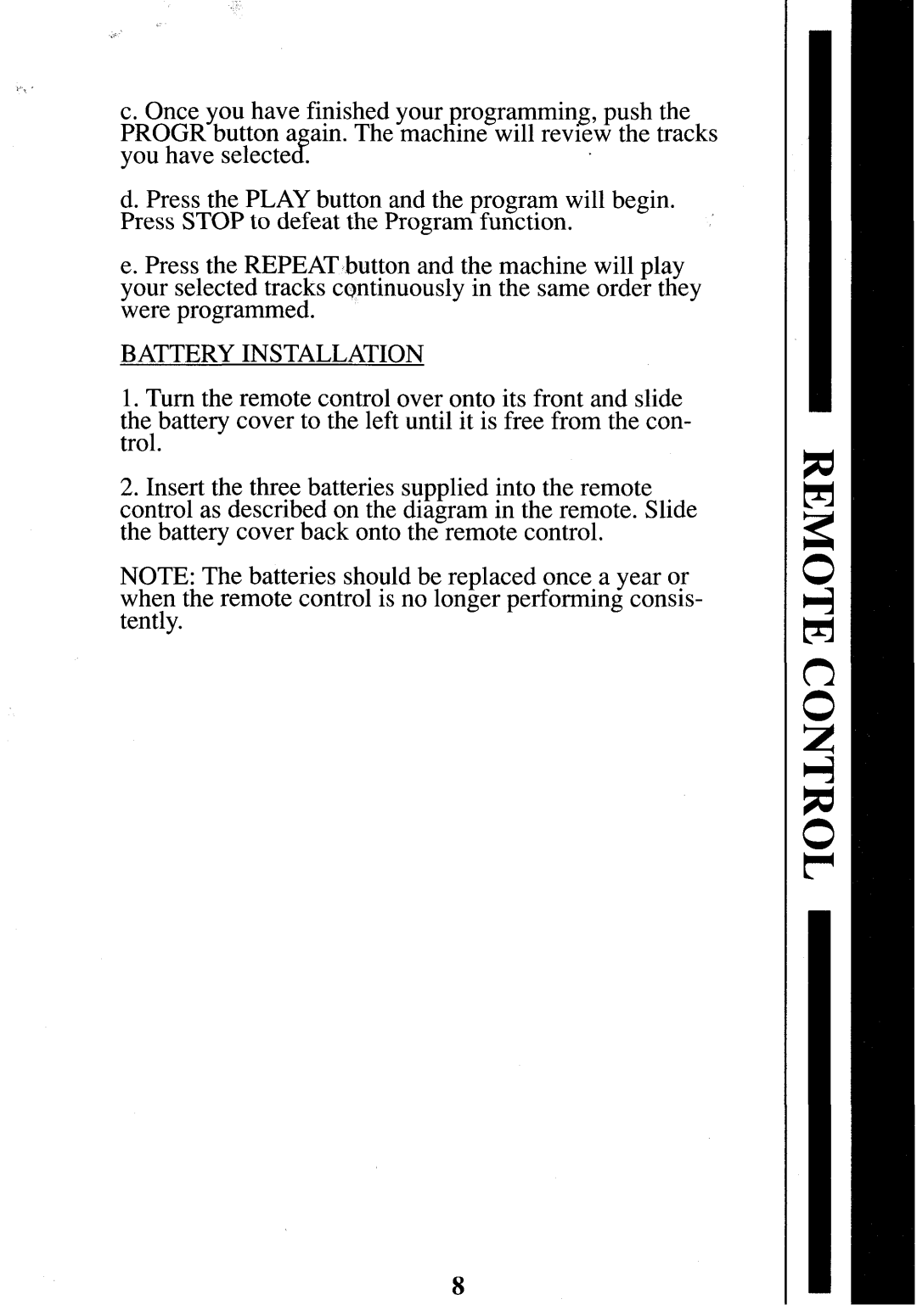 Krell Industries CD-1 manual Battery Installation 