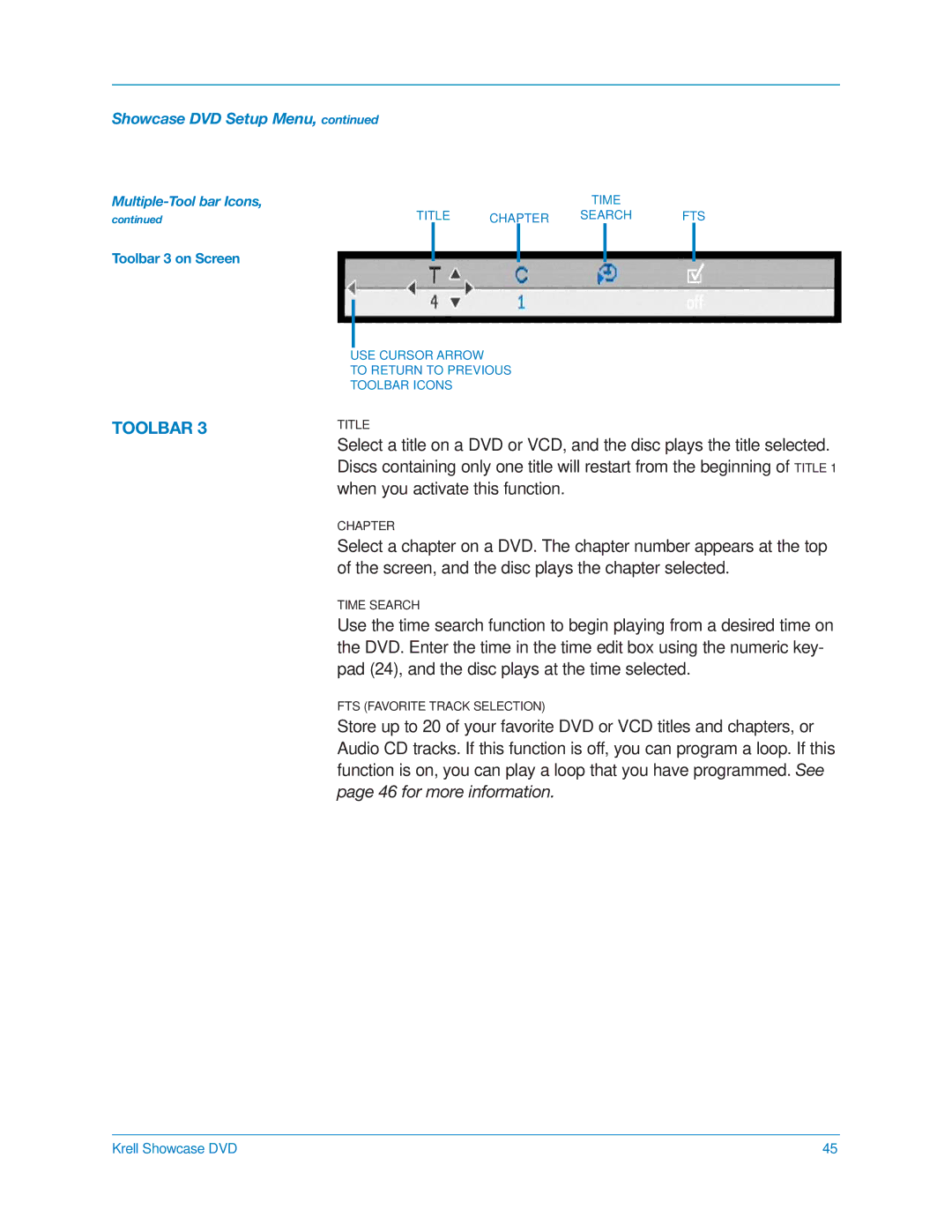 Krell Industries DVD Player manual for more information 