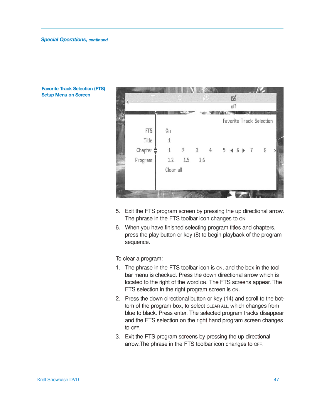 Krell Industries DVD Player manual Special Operations 