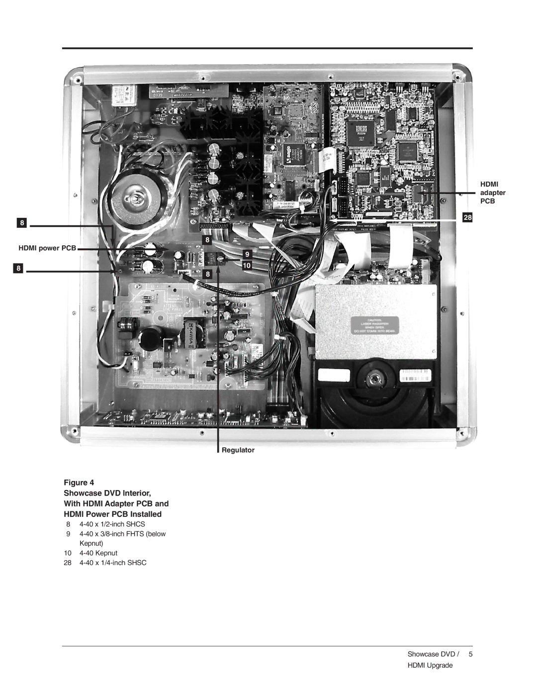 Krell Industries DVD Player manual Hdmi power PCB Hdmi adapter 