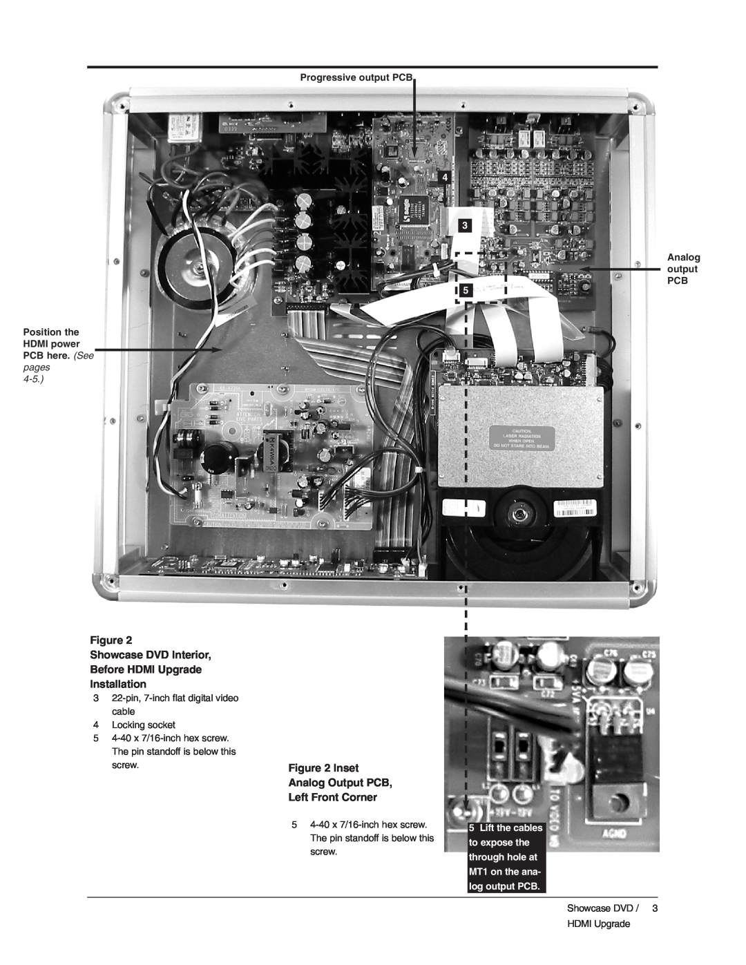 Krell Industries DVD Player manual Showcase DVD Interior Before HDMI Upgrade Installation, Progressive output PCB 