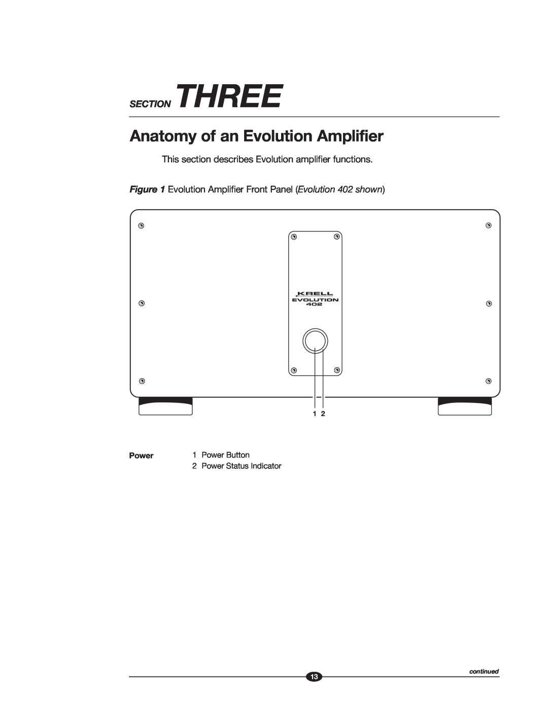 Krell Industries manual Anatomy of an Evolution Amplifier, Section Three 