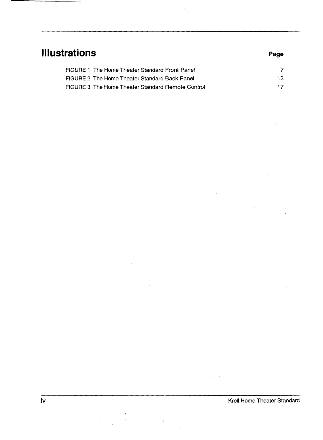 Krell Industries HTS 2 manual Illustrations, TheHomeTheater Standard Front Panel 