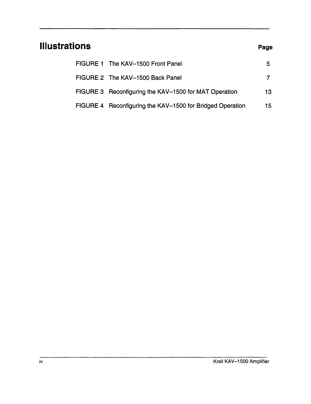 Krell Industries KAV-1500 manual Illustrations 