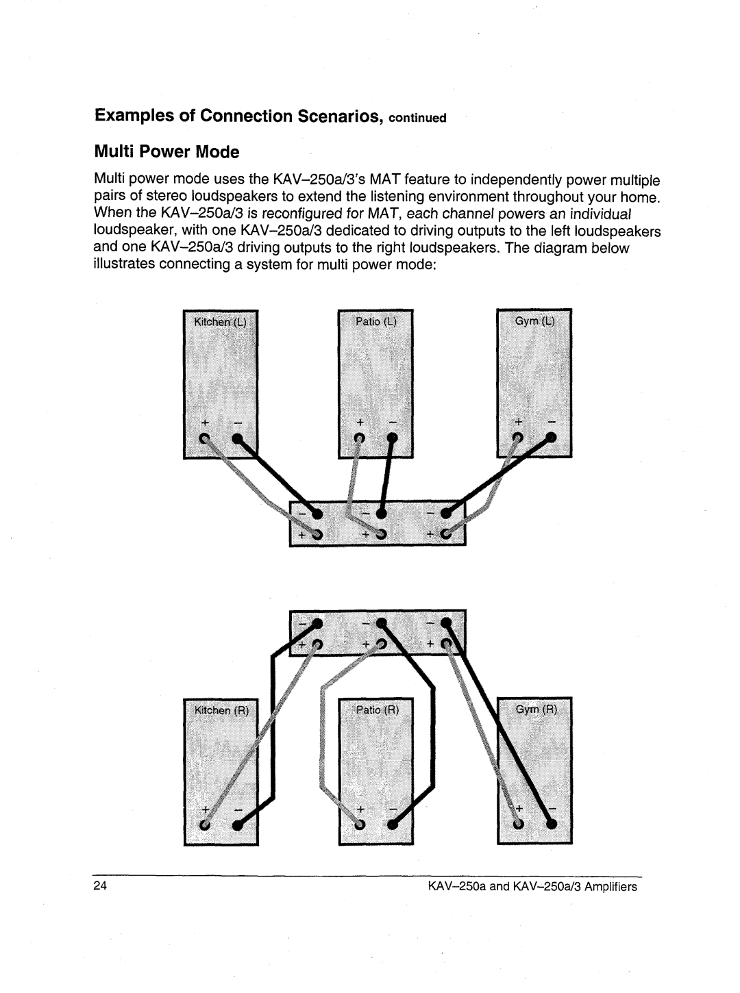 Krell Industries KAV-250a/3 manual Examplesof ConnectionScenarios Multi Power Mode 