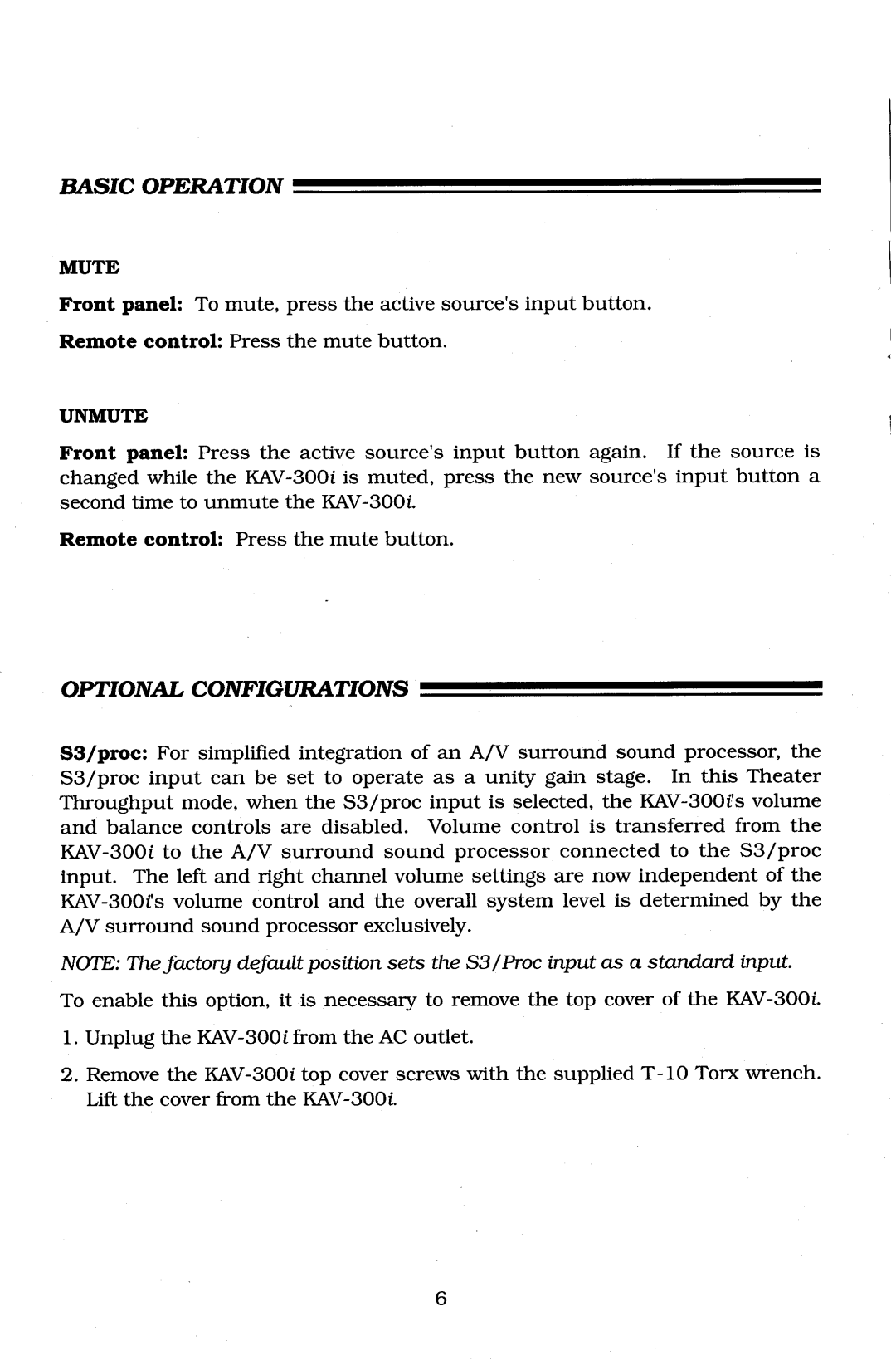 Krell Industries KAV-300I manual 