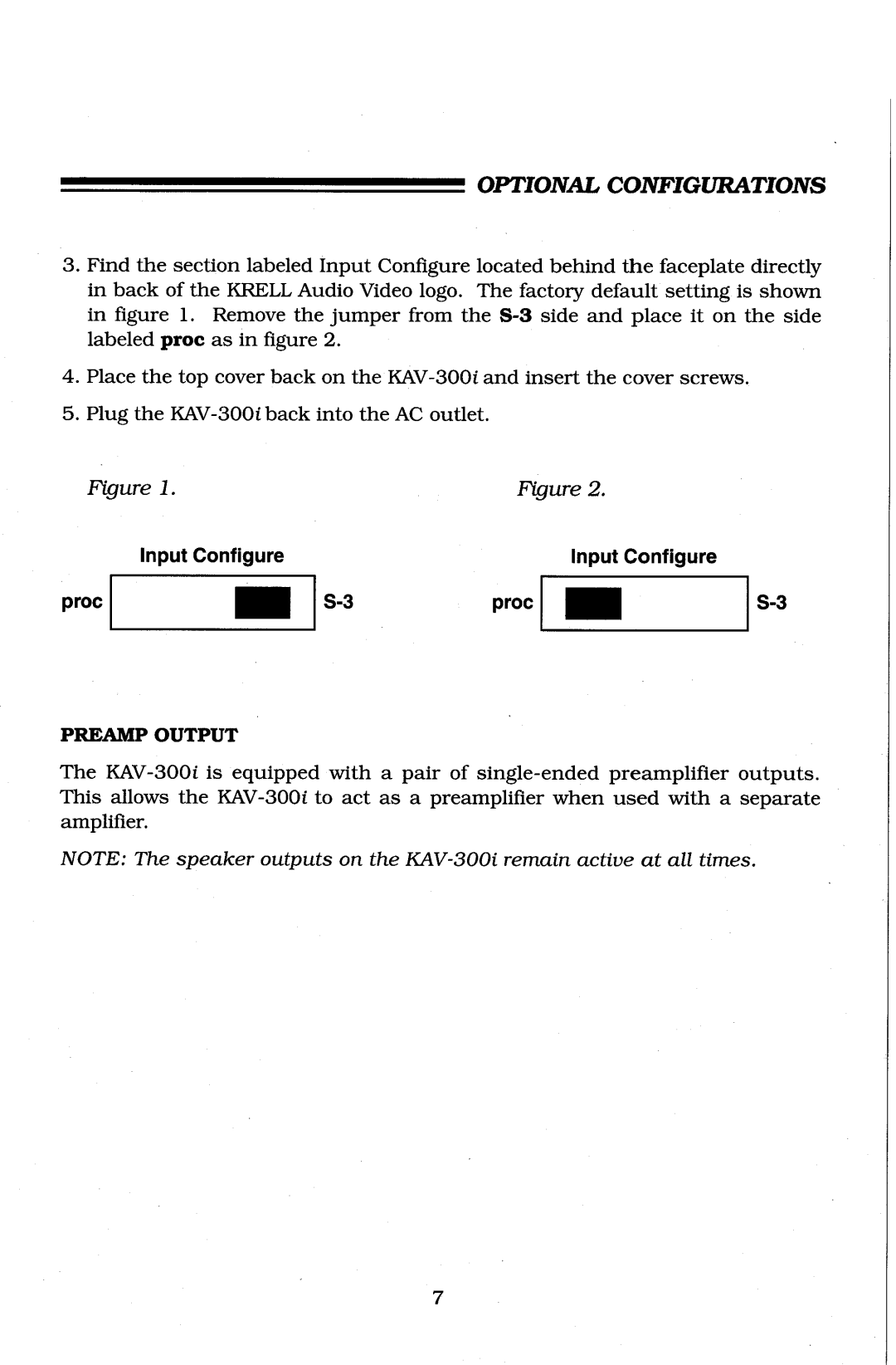 Krell Industries KAV-300I manual 