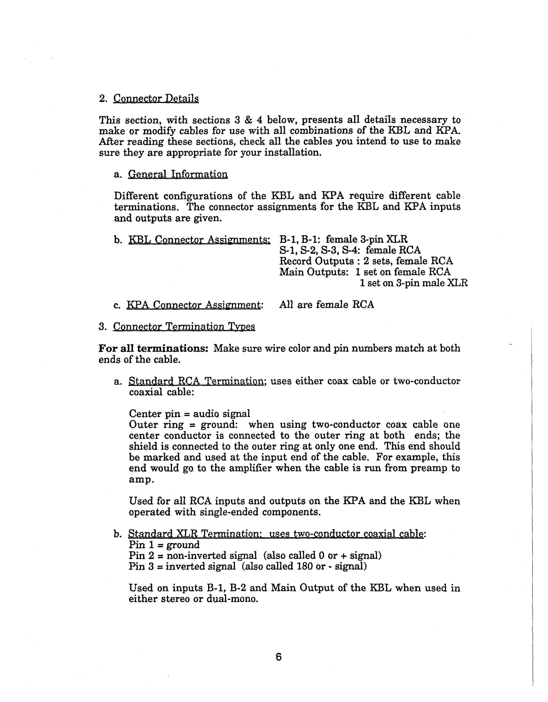 Krell Industries KBL, KPA owner manual 