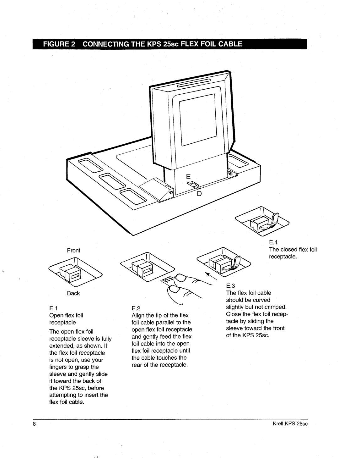 Krell Industries manual Conneting the KPS 25sc Flex Foil Cable 