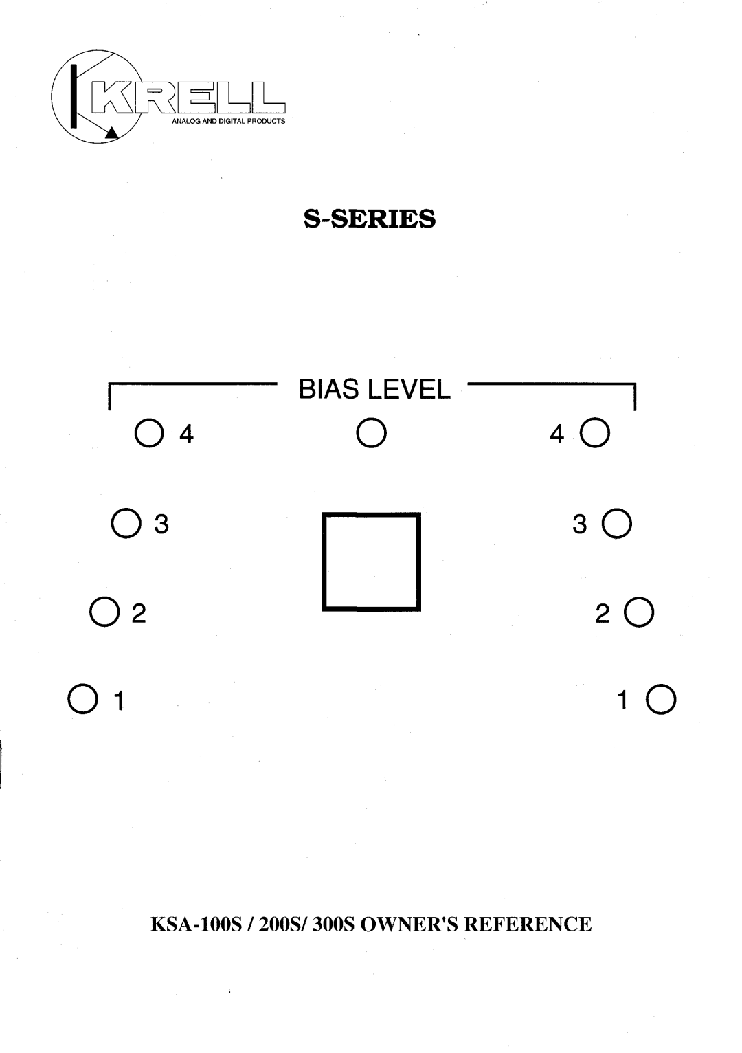 Krell Industries KSA-300S, KSA-200S, KSA-100S manual ~~0 