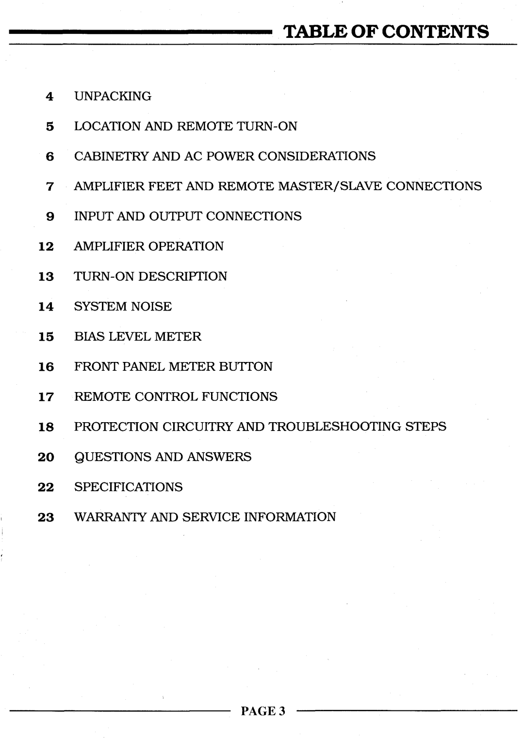 Krell Industries KSA-200S, KSA-300S, KSA-100S manual Table Of Contents, Page 