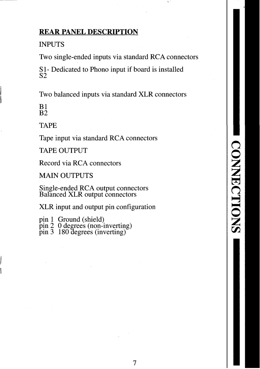 Krell Industries kSL-2 manual Rear Panel Description 