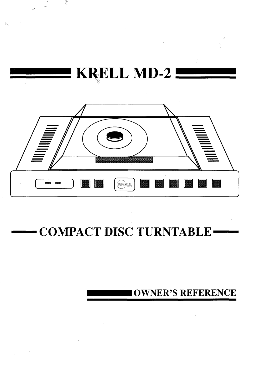 Krell Industries MD2 manual Krell MD-2, Owners Reference 