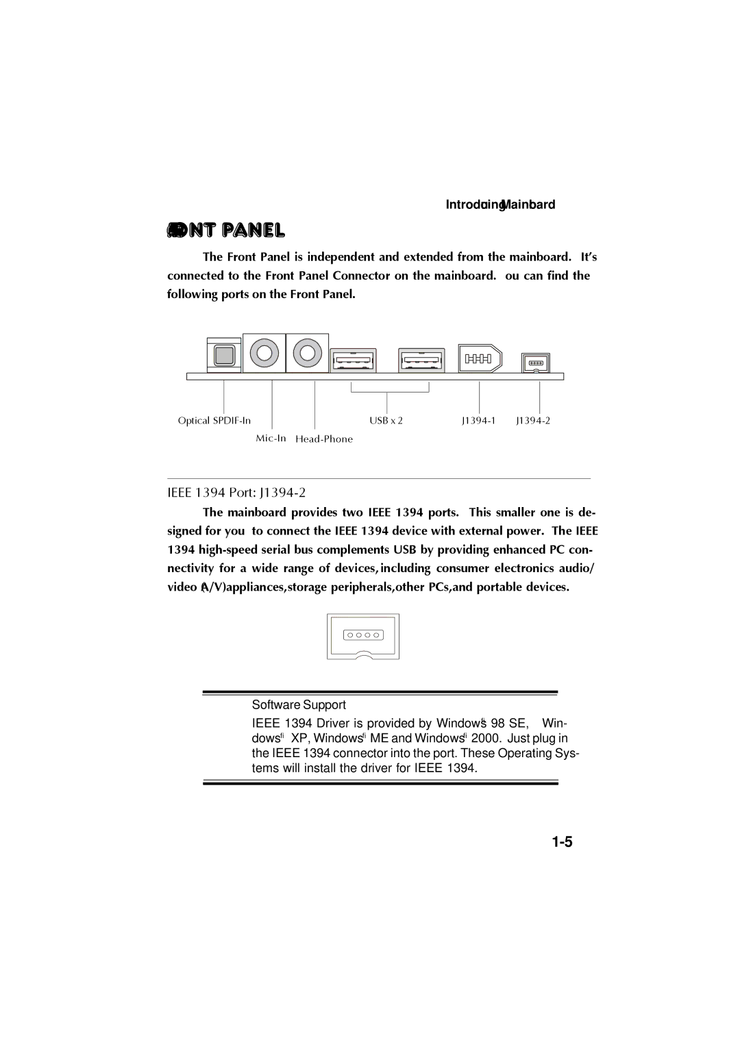 Krell Industries MS 6760 manual Front panel, Ieee 1394 Port J1394-2 