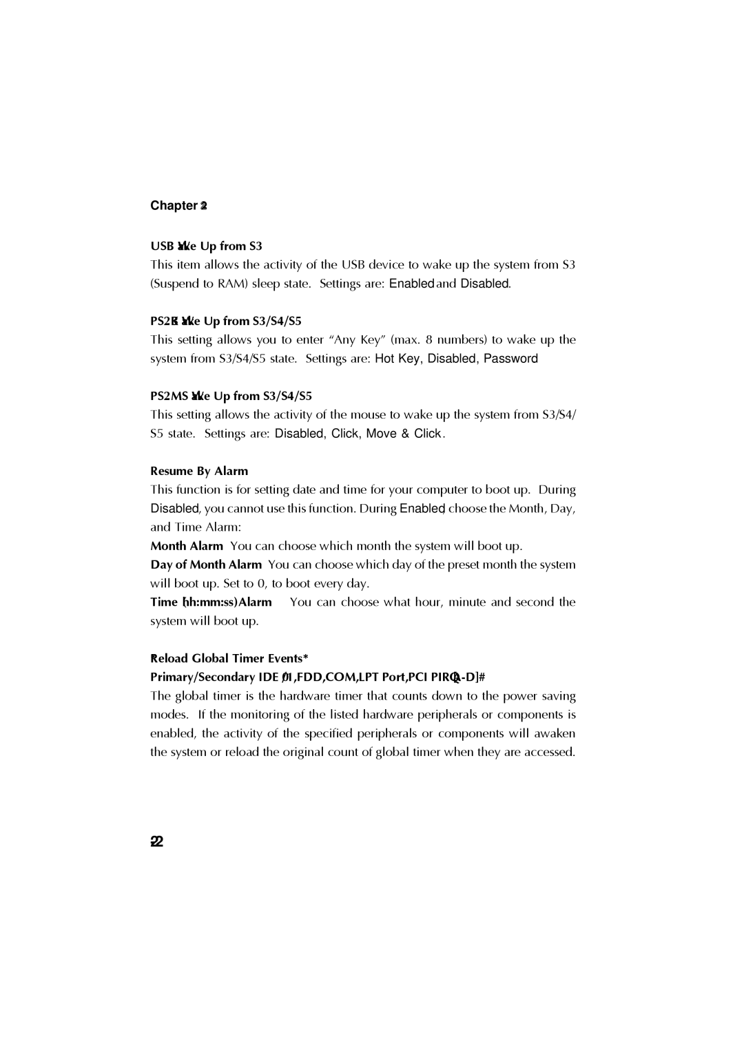 Krell Industries MS 6760 manual Chapter USB Wake Up from S3, PS2KB Wake Up from S3/S4/S5, PS2MS Wake Up from S3/S4/S5 