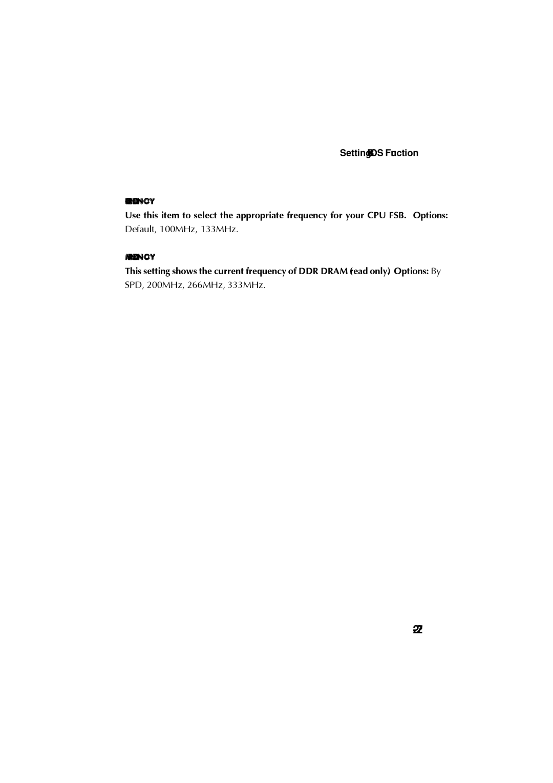 Krell Industries MS 6760 manual Setting Bios Function CPU Frequency, Dram Frequency 