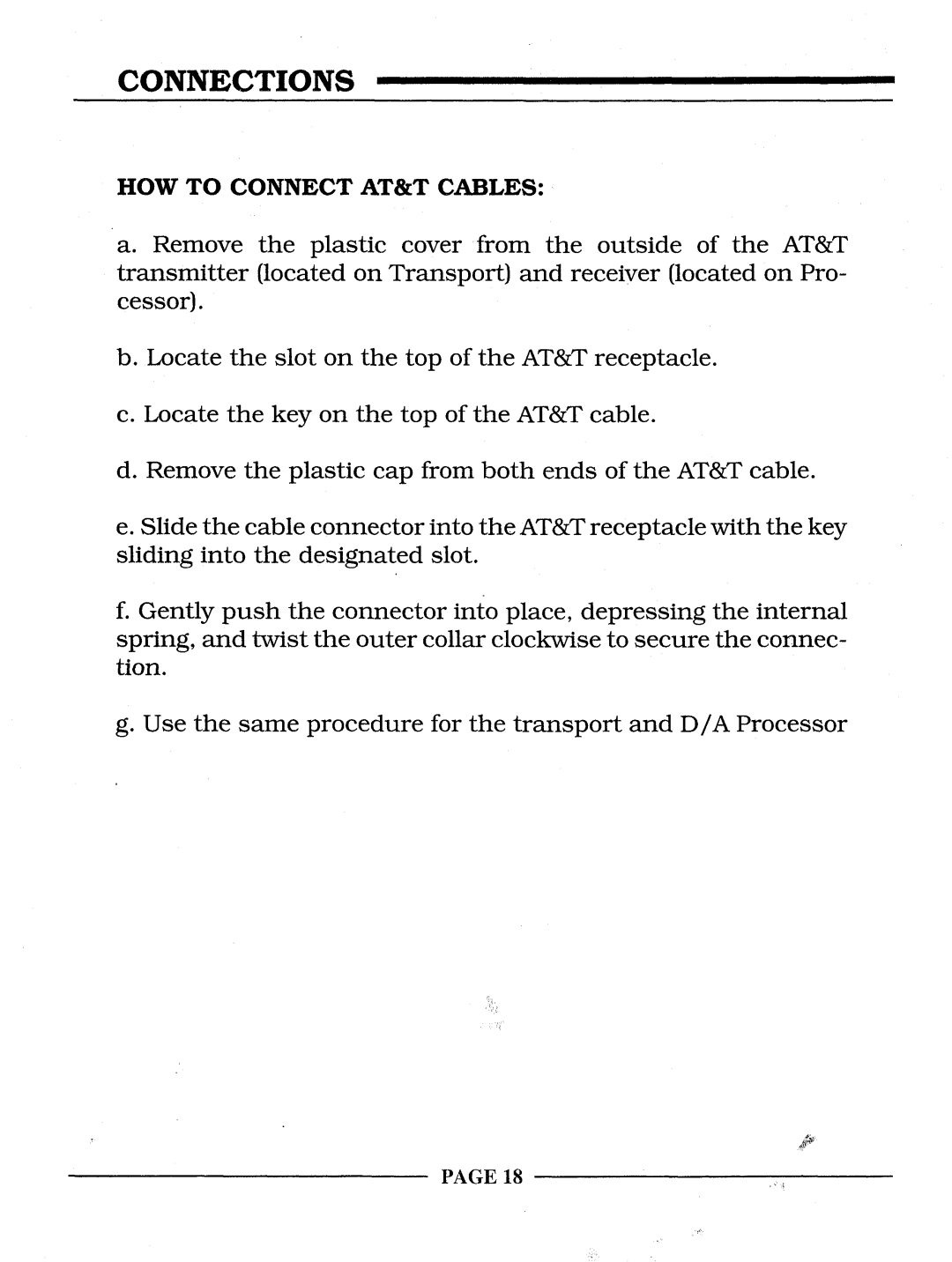 Krell Industries REFERENCE 64 manual How To Connect At&T Cables, Connections 