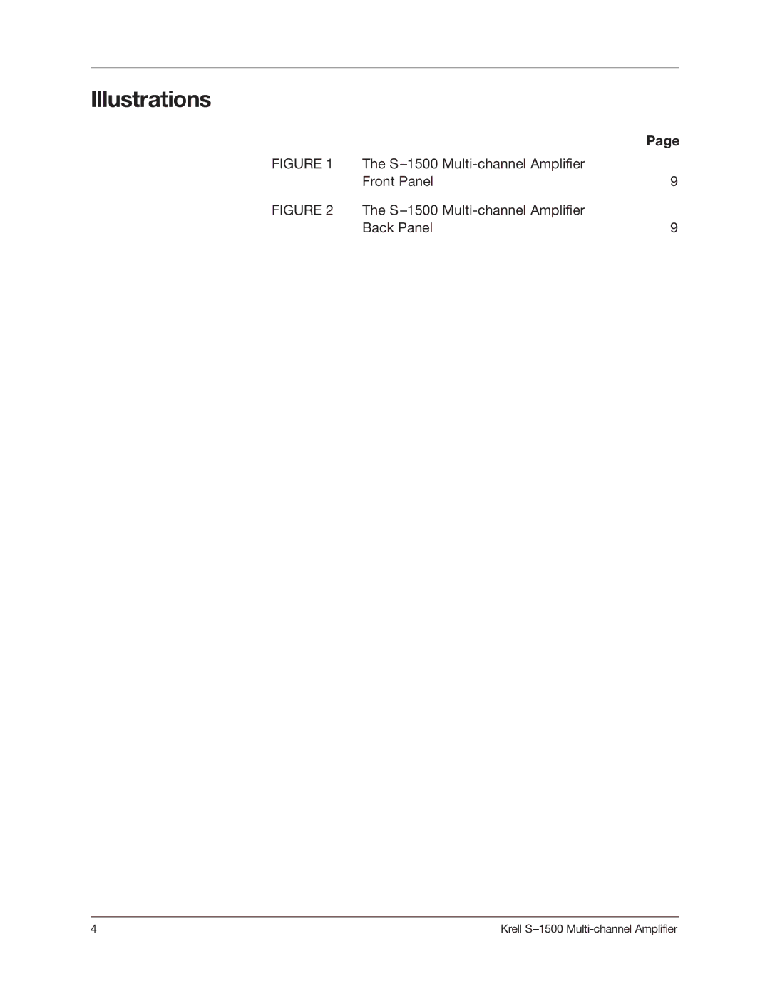 Krell Industries S1500 manual Illustrations 