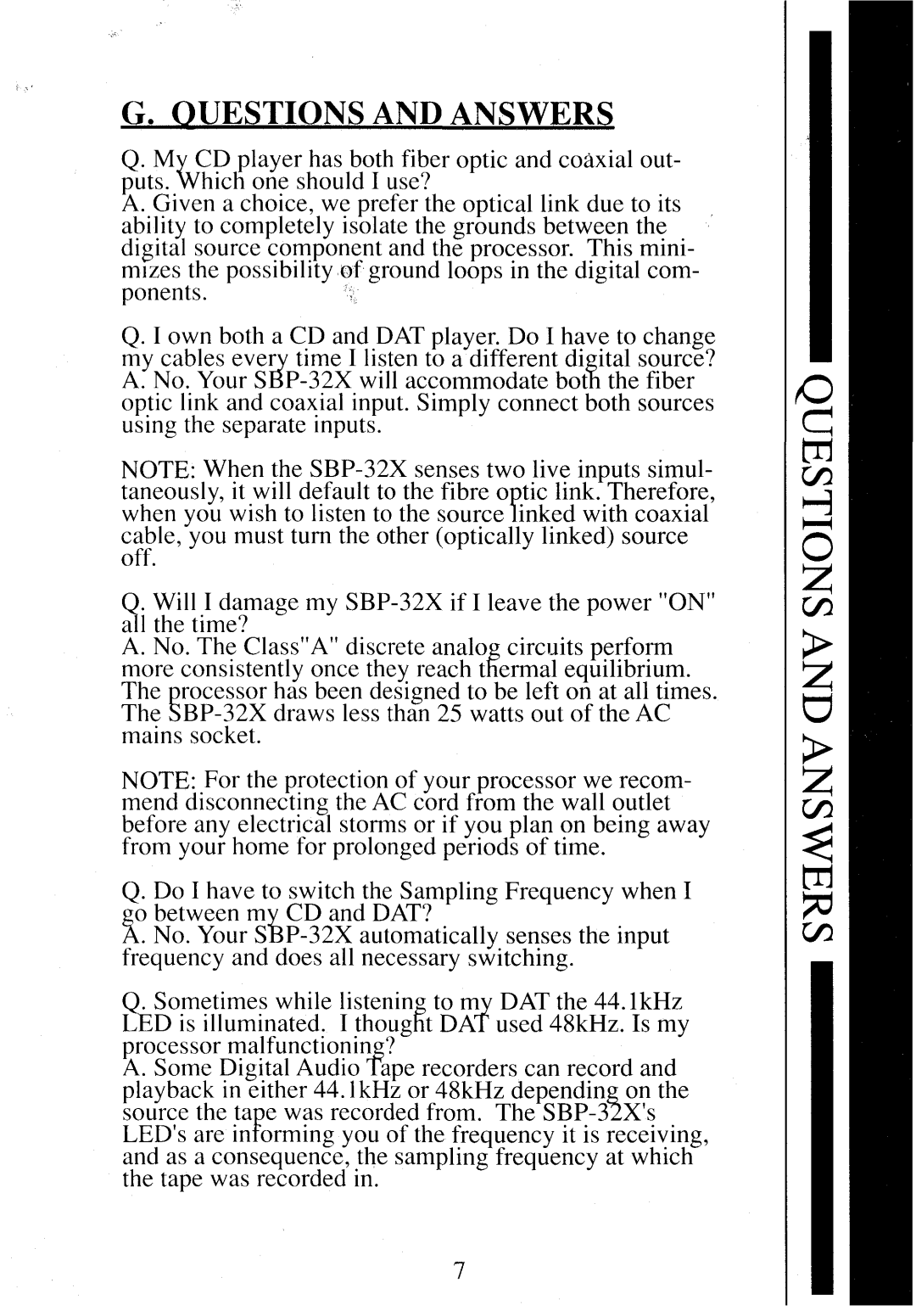 Krell Industries SBP-32X manual Questions and Answers 