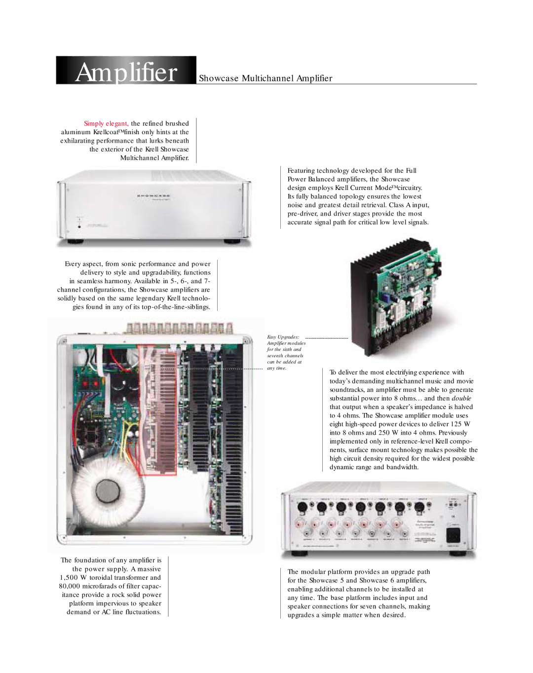 Krell Industries Surround Sound Preamp/Processor manual Amplifier Showcase Multichannel Amplifier 