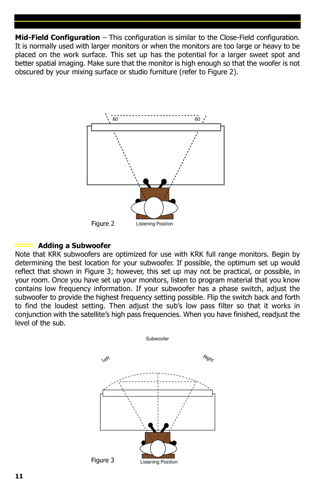 KRK G2 manual Adding a Subwoofer 