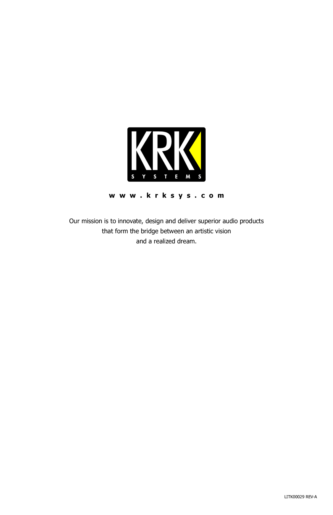 KRK G2 manual LITK00029 REV-A 