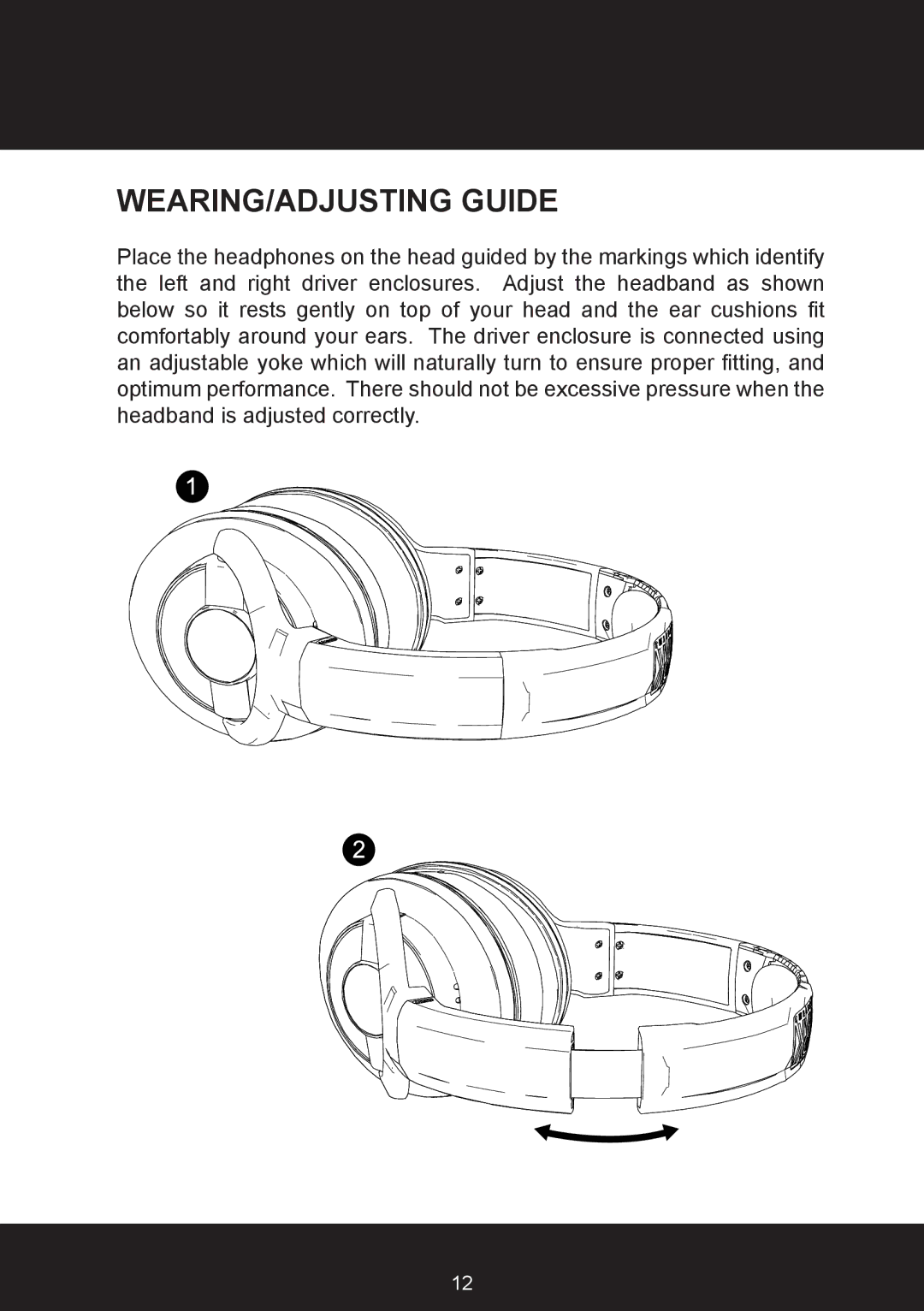 KRK KNS6400, KNS8400 user manual WEARING/ADJUSTING Guide 